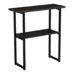 Console Solain black marble effect-black metal 79x29x85cm - Image 2
