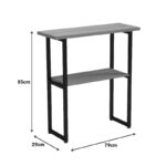 Console Solain black marble effect-black metal 79x29x85cm - Image 6