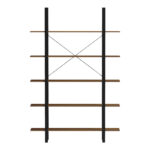 Bookcase-Shelf Varous walnut-black metal 120x28x180cm - Image 3