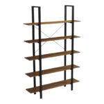 Bookcase-Shelf Varous walnut-black metal 120x28x180cm - Image 5