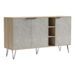 Balain buffet sonoma-gray beige marble look 142x35.5x83cm - Image 3