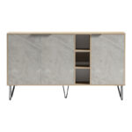 Balain buffet sonoma-gray beige marble look 142x35.5x83cm - Image 4
