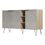 Balain buffet sonoma-gray beige marble look 142x35.5x83cm - Image 5