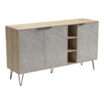 Balain buffet sonoma-gray beige marble look 142x35.5x83cm - Image 6