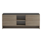 Shoe rack-stool Zulla sonoma-black 110x37x43cm - Image 4