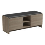 Shoe rack-stool Zulla sonoma-black 110x37x43cm - Image 5