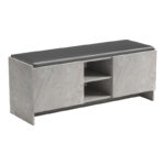 Shoe rack-stool Zulla gray beige marble effect-black 110x37x43cm - Image 5