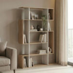 Mito sonoma-white bookcase 108.5x25x161cm