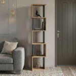 Cubik sonoma -anthracite  bookcase 35x30x161cm
