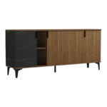 Riba buffet walnut-black marble look 180x40x78cm - Image 3
