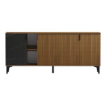 Riba buffet walnut-black marble look 180x40x78cm - Image 4