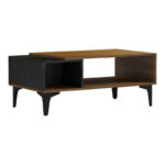 Riba coffee table walnut-black marble look 90x50x37cm - Image 2