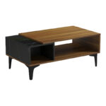 Riba coffee table walnut-black marble look 90x50x37cm - Image 4