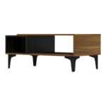 Riba coffee table walnut-black marble look 90x50x37cm - Image 5