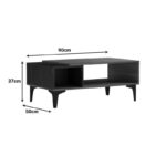Riba coffee table walnut-black marble look 90x50x37cm - Image 6