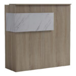 Optima reception desk with LED sonoma-white marlbew look 110x40x110cm
