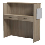 Optima reception desk with LED sonoma-white marlbew look 110x40x110cm - Image 3