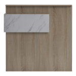 Optima reception desk with LED sonoma-white marlbew look 110x40x110cm - Image 5