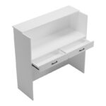 Optima reception desk with LED white -sonoma 110x40x110cm - Image 2