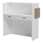 Optima reception desk with LED white -sonoma 110x40x110cm - Image 3