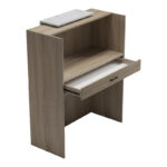 Reception desk Zowel with LED sonoma-white marble look 90x40x110cm - Image 2