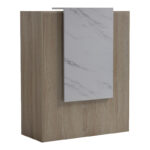 Reception desk Zowel with LED sonoma-white marble look 90x40x110cm