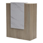 Reception desk Zowel with LED sonoma-white marble look 90x40x110cm - Image 4