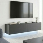 Wall-mounted TV cabinet with led Rival anthracite 120x35x30cm