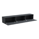 Wall-mounted TV cabinet with led Rival anthracite 180x35x30cm - Image 2