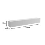 Wall-mounted TV cabinet with led Rival white 210x35x30cm - Image 6