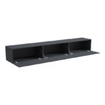 Wall-mounted TV cabinet with led Rival anthracite 210x35x30cm - Image 2