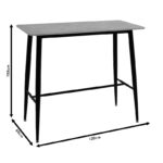 Bar table Harriet MDF in white-black color 120x60x105cm - Image 6