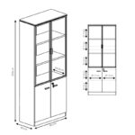 Professional office cabinets Oscar walnut-anthracite 200x40x200cm - Слика 5