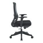 Litulo office chair mesh fabric in black 51x50.5x98/106cm - Image 2