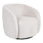Barrelo swivel armchair cream fabric 77x72x69cm