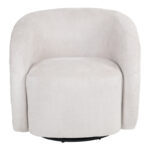 Barrelo swivel armchair cream fabric 77x72x69cm - Image 4