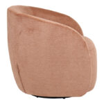 Barrelo swivel armchair dusty rose fabric 77x72x69cm - Image 3
