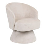 Cioura swivel armchair beige fabric 70x68x75cm