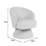 Cioura swivel armchair beige fabric 70x68x75cm - Image 5