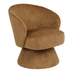 Cioura swivel armchair brown fabric 70x68x75cm