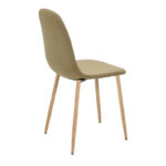Dining chair Bella beige fabric and natural color metal leg 43.5x52x89cm - Image 2