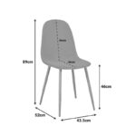 Dining chair Bella rotten apple velvet and natural color metal leg 43.5x52x89cm - Image 5