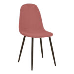 Dining chair Bella rotten apple velvet and black color metal leg 43.5x52x89cm