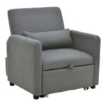 Armchair-bed Flexa fabric gray 85x92x84cm