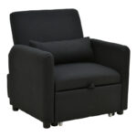 Armchair-bed Flexa fabric black 85x92x84cm