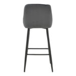 Bar stool Deppy velvet dark grey- black metal 43x54x102cm - Image 5