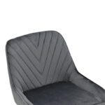 Bar stool Deppy velvet dark grey- black metal 43x54x102cm - Image 6