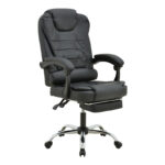 Director's office chair with footrest and massage mechanism Volter pu black 62x70x110cm