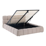 Bed Jeby beige fabric with storage space 160x200cm - Image 3