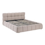 Bed Jeby beige fabric with storage space 160x200cm - Image 4